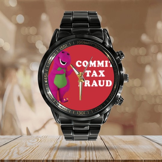 Discover Barney Commit Tax Fraud Customize Classic Calendar Steel Band Watch