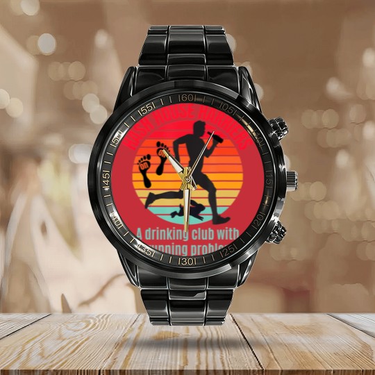 Discover Hash House Harriers T 3 Calendar Steel Band Watch