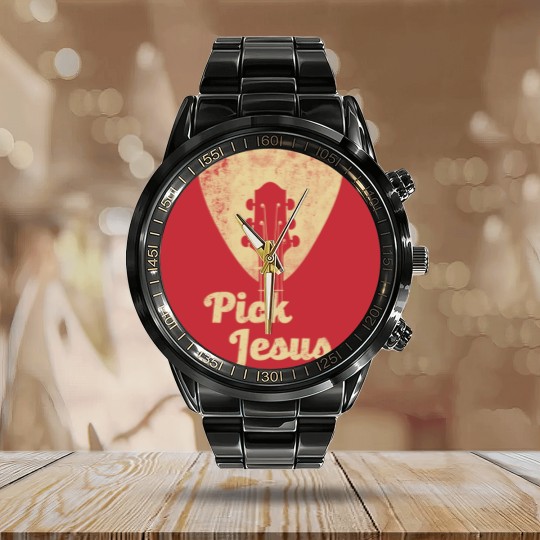Discover Pick Jesus T -Music Pastor - Pastor Easter Calendar Steel Band Watch