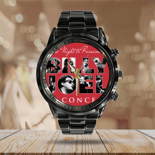 Discover One Night To Remember Billy Joel Tour Calendar Steel Band Watch, Billy Joel Merch Calendar Steel Band Watch