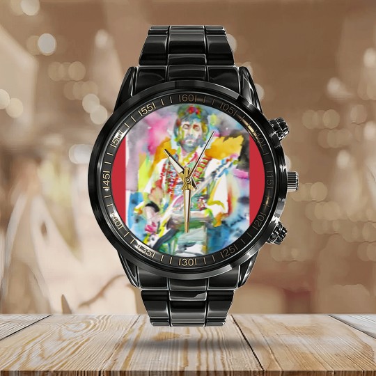 Discover ERIC CLAPTON watercolor portrait .2 - Eric Clapton - Calendar Steel Band Watch