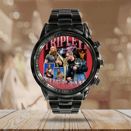 Discover Retro Triple H Calendar Steel Band Watch, Triple H Vintage Calendar Steel Band Watch