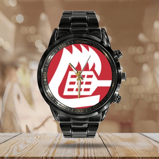 Discover Cook Out American Restaurant Logo Calendar Steel Band Watch