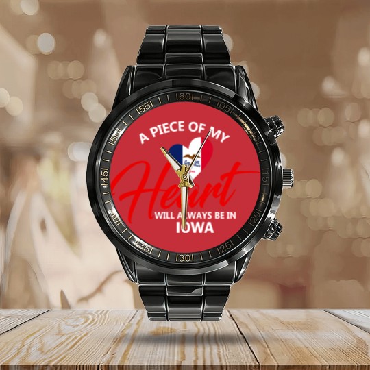 Discover A Piece Of My Heart Will Always Be In Iowa Calendar Steel Band Watch