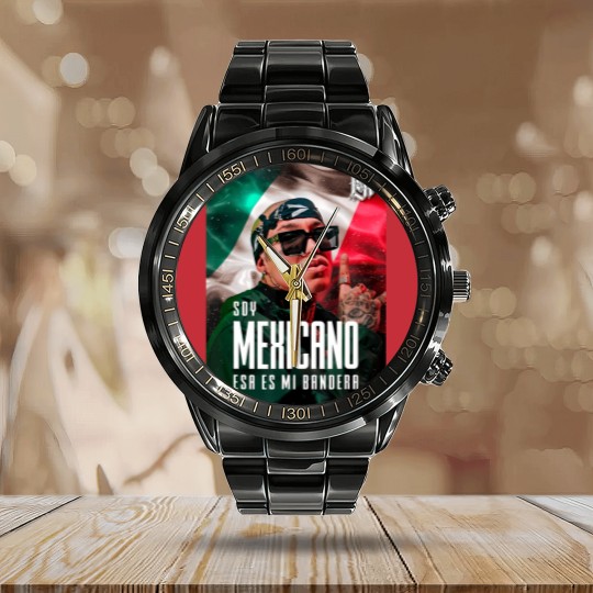 Discover playera lefty sm mexican soy mexicano esa es mi bandera t Calendar Steel Band Watch
