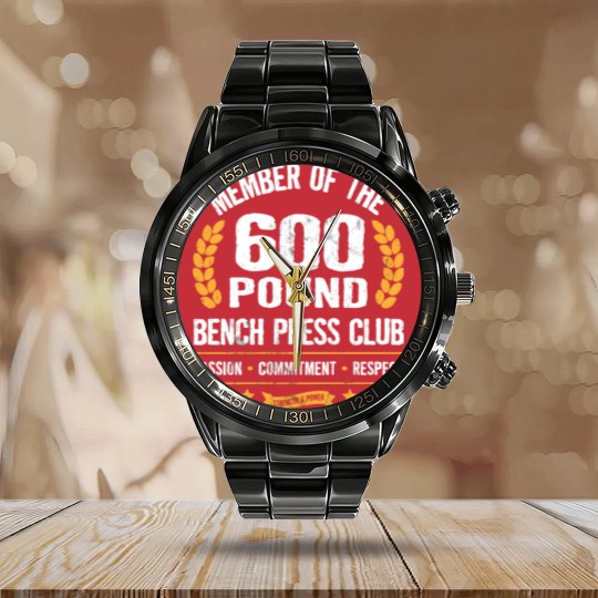 Discover 600 Pound Bench Press Club Strong Men Women Gym Calendar Steel Band Watch