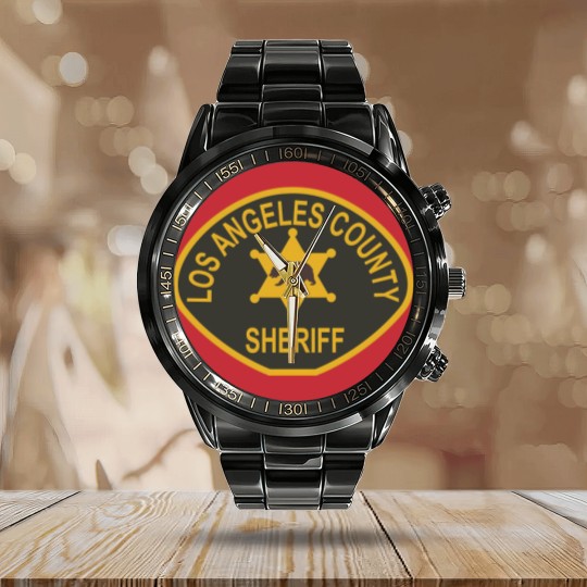 Discover Los Angeles County Sheriff Calendar Steel Band Watch