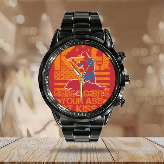 Discover K9 Police Officers Law Enforcement Calendar Steel Band Watch