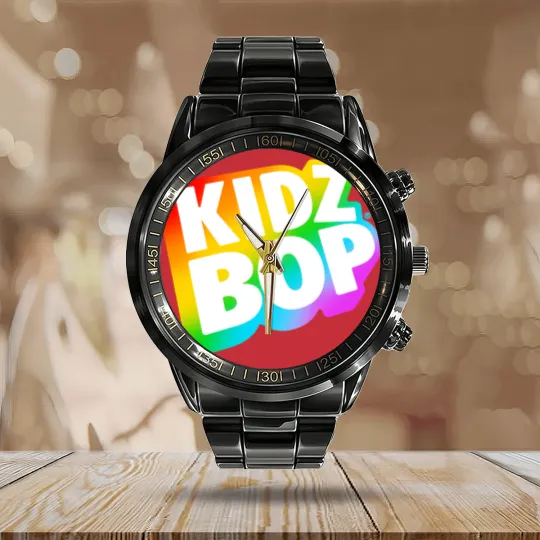 Discover Kidz Bop Rainbow Logo Calendar Steel Band Watch
