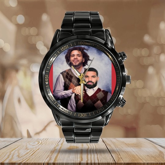Discover Drake J Cole Calendar Steel Band Watch -Vintage 90s Calendar Steel Band Watch- Retro Rap Vintage 90S Y2k Bootleg Calendar Steel Band Watch