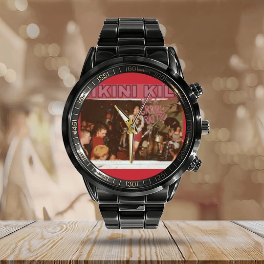 Discover Vintage 90s Bikini Kill Calendar Steel Band Watch, Bikini Kill Rock Band Calendar Steel Band Watch,