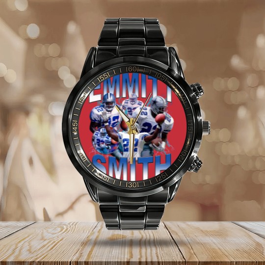 Discover Vintage 90s Graphic Style Emmitt Smith Calendar Steel Band Watch, Emmitt Smith Calendar Steel Band Watch, Sport Calendar Steel Band Watch