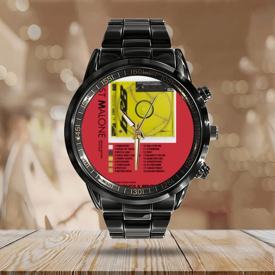 Discover Post MaloneBeerbongs Bentleys Calendar Steel Band Watch