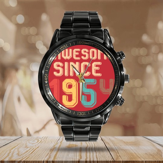 Discover Awesome Since 1954 - Awesome Since 1954 - Calendar Steel Band Watch