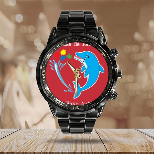 Discover Please Be Patient I Have Autism Classic Calendar Steel Band Watch Calendar Steel Band Watch