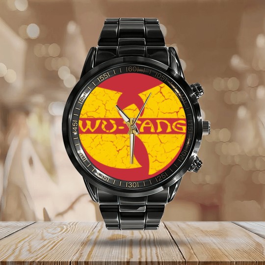 Discover Wutang with Text - Grunge - Wutang - Calendar Steel Band Watch