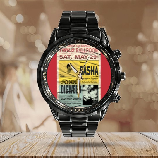 Discover Sasha and John Digweed Twilo Retro Calendar Steel Band Watch