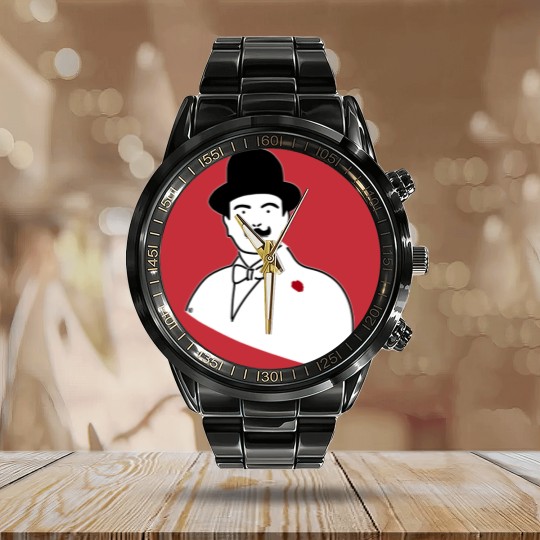 Discover Hercule Poirot Agatha Christie - Hercule Poirot - Calendar Steel Band Watch