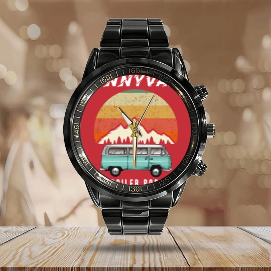 Discover Trailer Park SunnyVale Boys Vintage Gift Tri-blend Calendar Steel Band Watch
