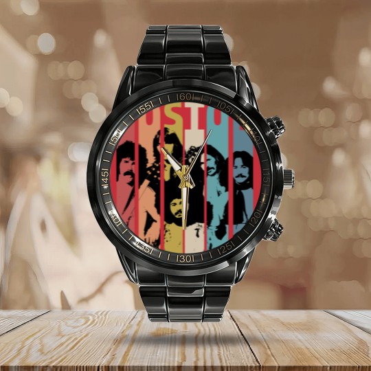 Discover Vintage Retro Boston Band Calendar Steel Band Watch, Boston Band Gift