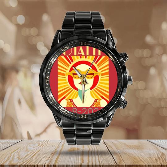 Discover Solar Eclipse Calendar Steel Band Watch April 8 2024, Totality Eclipse Calendar Steel Band Watch 4-8-24, Art Deco Solar Eclipse Calendar Steel Band Watch