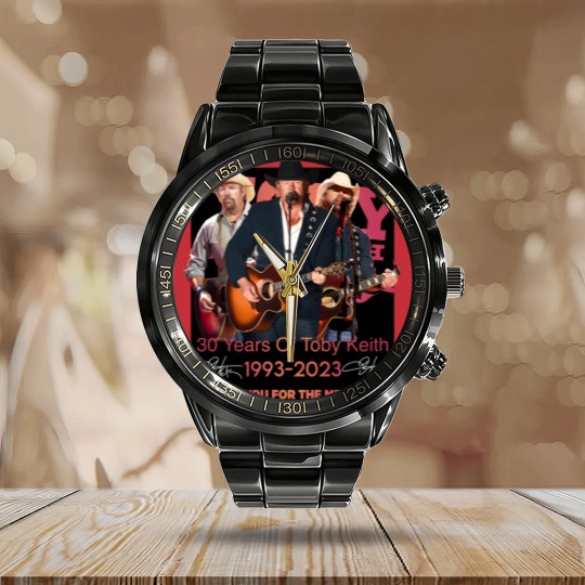 Discover New 30 Years Of Toby Keith 1993 - 2023 Thank You Calendar Steel Band Watch