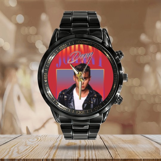 Discover Retro Johnny Depp Calendar Steel Band Watch, Johnny Depp Merch Calendar Steel Band Watch