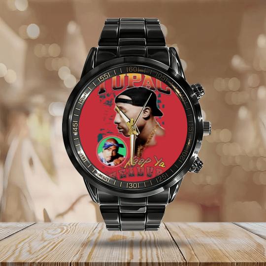 Discover Keep Ya Head Up Tupac Calendar Steel Band Watch, 2Pac Calendar Steel Band Watch