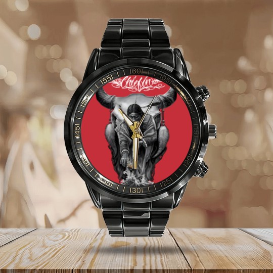 Discover david gonzales art chiefin Calendar Steel Band Watch