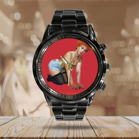 Discover Ice Spice Retro Calendar Steel Band Watch, Ice Spice Calendar Steel Band Watch, Ice Spice Merch