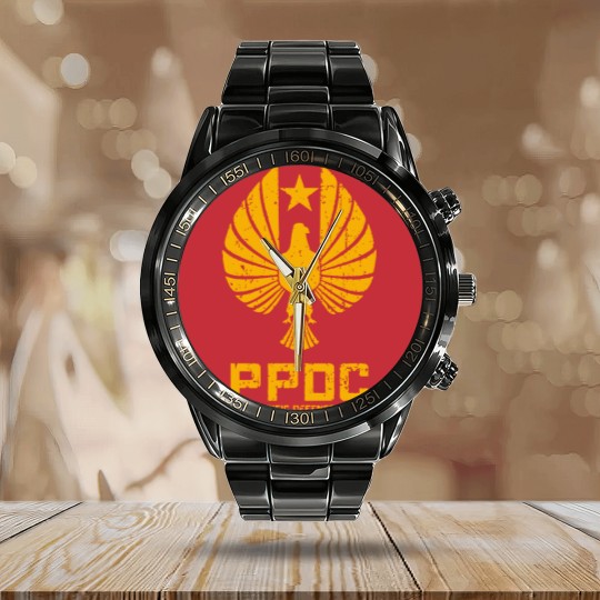 Discover Pan Pacific Defense Corps Sigil - Pacific Rim - Calendar Steel Band Watch
