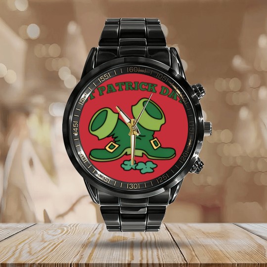 Discover St Patrick Day Calendar Steel Band Watch