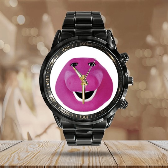 Discover Barney Face Calendar Steel Band Watch