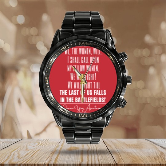 Discover Yaa Asantewaa Historical Quote Calendar Steel Band Watch