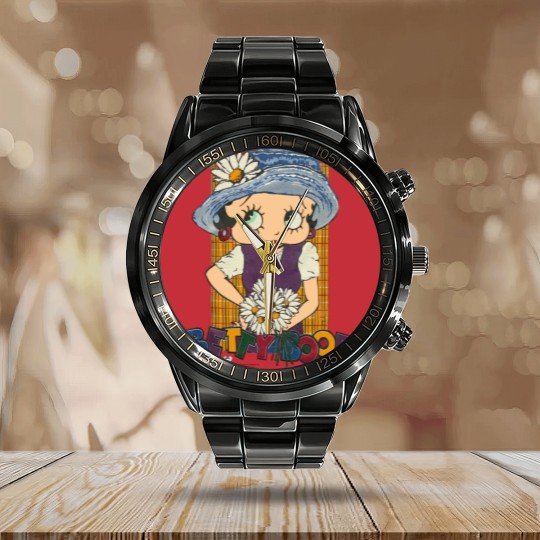 Discover 90s Betty Boop Daisy Flower Outfit Calendar Steel Band Watch. Vintage 1994 Betty Boop