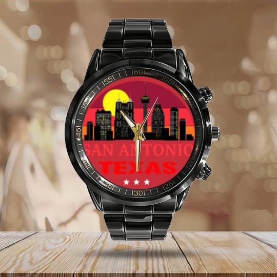 Discover Vintage San Antonio USA Souvenir Calendar Steel Band Watch