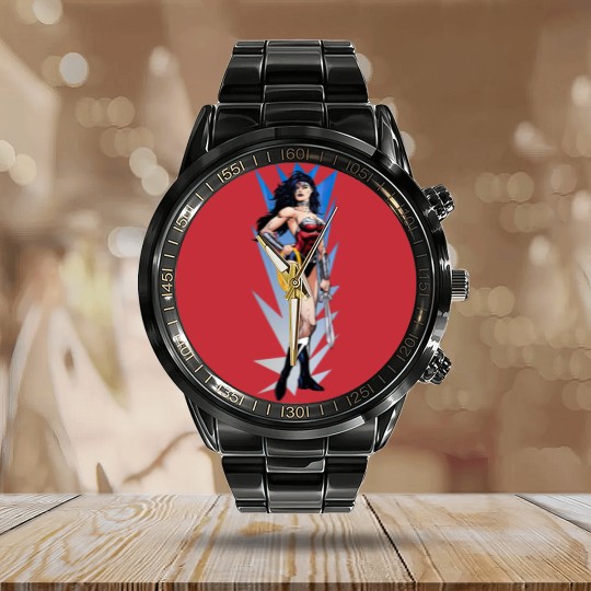 Discover Wonder Woman & Sword Calendar Steel Band Watch
