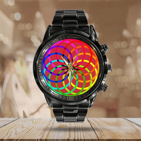 Discover Color circles - Color - Calendar Steel Band Watch