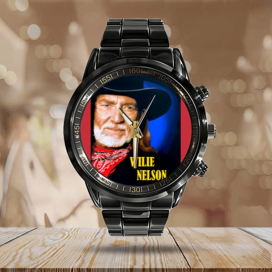 Discover vintage 90s W.ILLIE N.ELSON Calendar Steel Band Watch