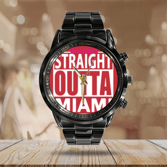 Discover Straight Outta Miami Calendar Steel Band Watch