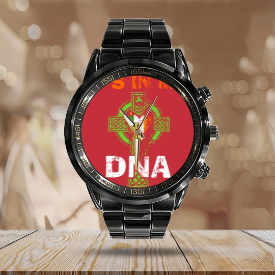 Discover IRISH - IT'S IN MY DNA Calendar Steel Band Watch