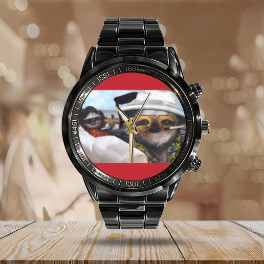 Discover Fear and Loathing in Sloth Vegas Calendar Steel Band Watch