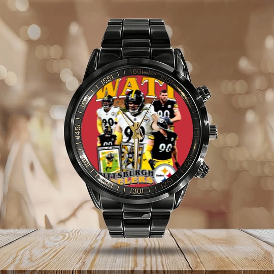Discover Vintage 90s Graphic Style T. J. Watt Calendar Steel Band Watch, Football Calendar Steel Band Watch