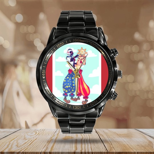 Discover Sun and Moon fnaf Long Calendar Steel Band Watch