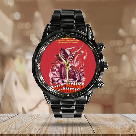 Discover Werewolves on Wheels Mens Horror Calendar Steel Band Watch