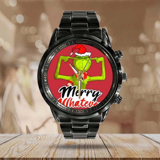 Discover The funny character Merry Whatever Calendar Steel Band Watch