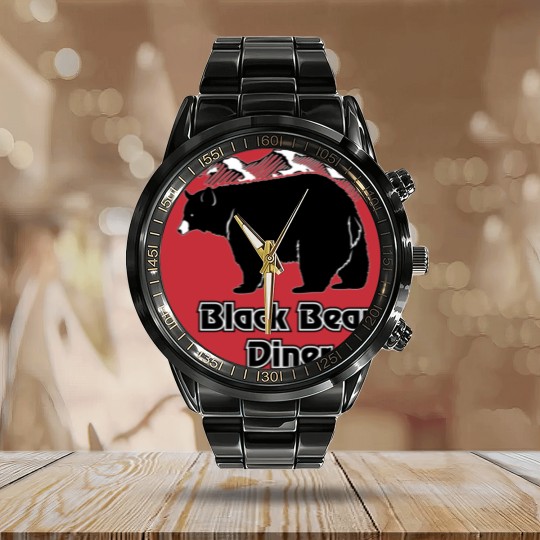 Discover Black bear diner Calendar Steel Band Watch