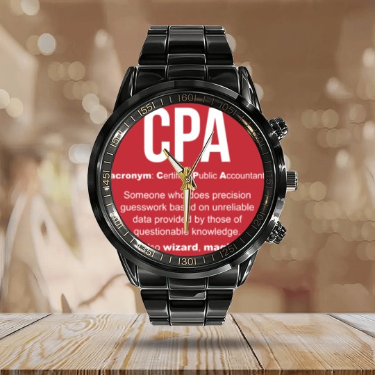 Discover CPA meaning Certified Public Accountant Gifts - Cpa Meaning Certified Public Accountant - Calendar Steel Band Watch