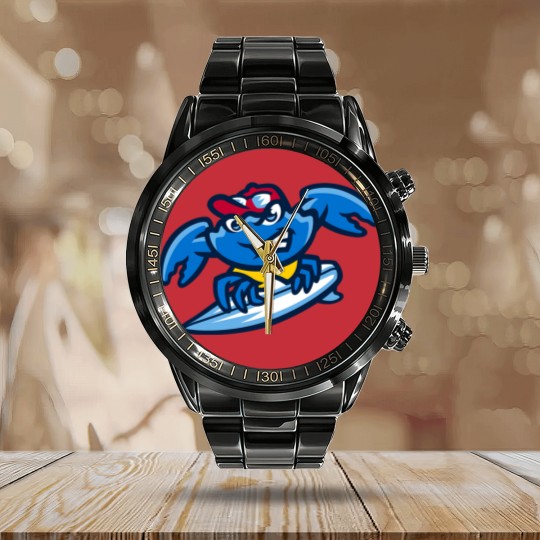 Discover Jersey Shore Blue Claws Calendar Steel Band Watch