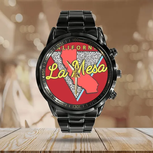 Discover La Mesa California Triangle - La Mesa - Calendar Steel Band Watch